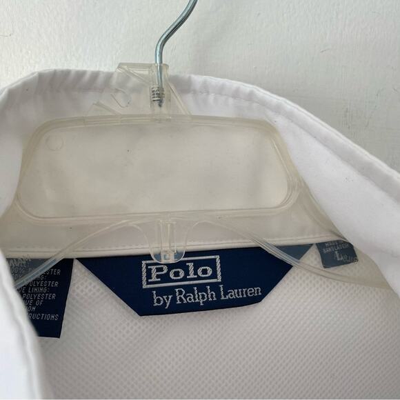 Vintage Polo Ralph Lauren White Quarter Zip Jacket Windbreaker size large - Picture 8 of 11